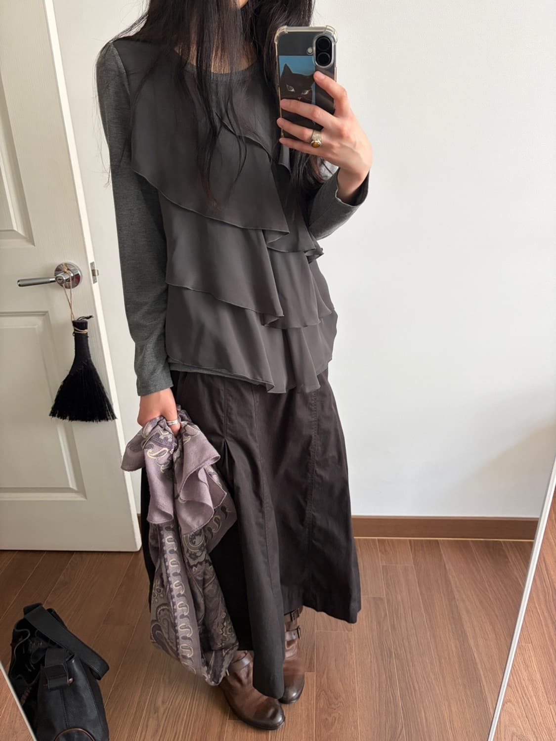 ruffle long sleeve top 상품이미지3