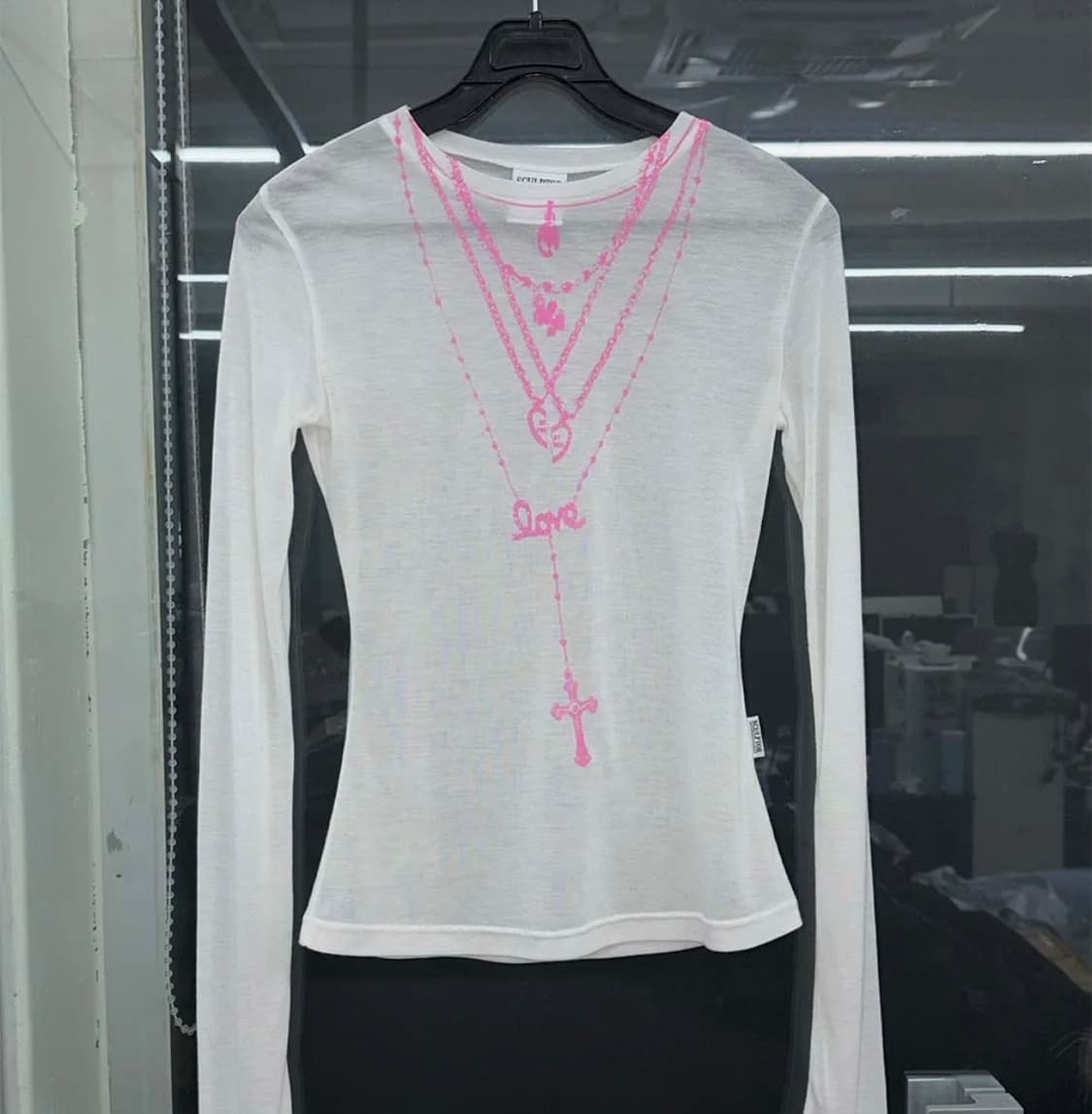 Faux Necklace Tee White (s) 상품이미지3