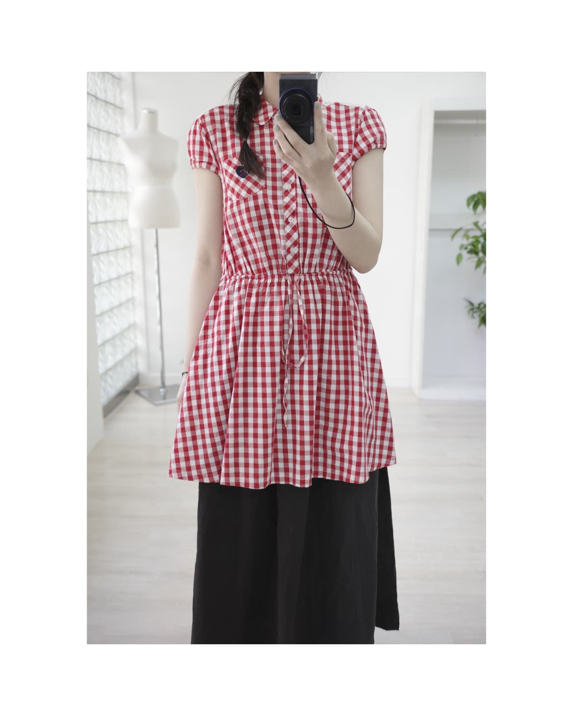 Pinklatte Red check one-piece 상품이미지1