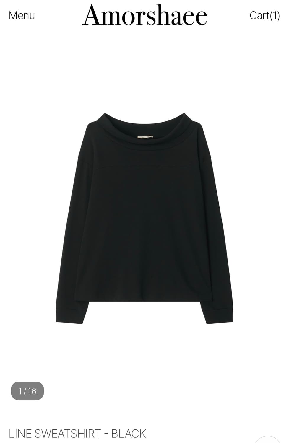 아모르샤이) Line Sweatshirt BK F 상품이미지1