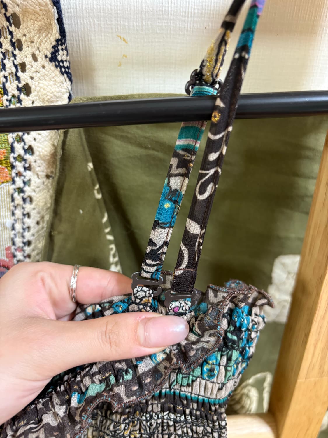 히피 모리 패턴 끈 원피스  상품이미지3