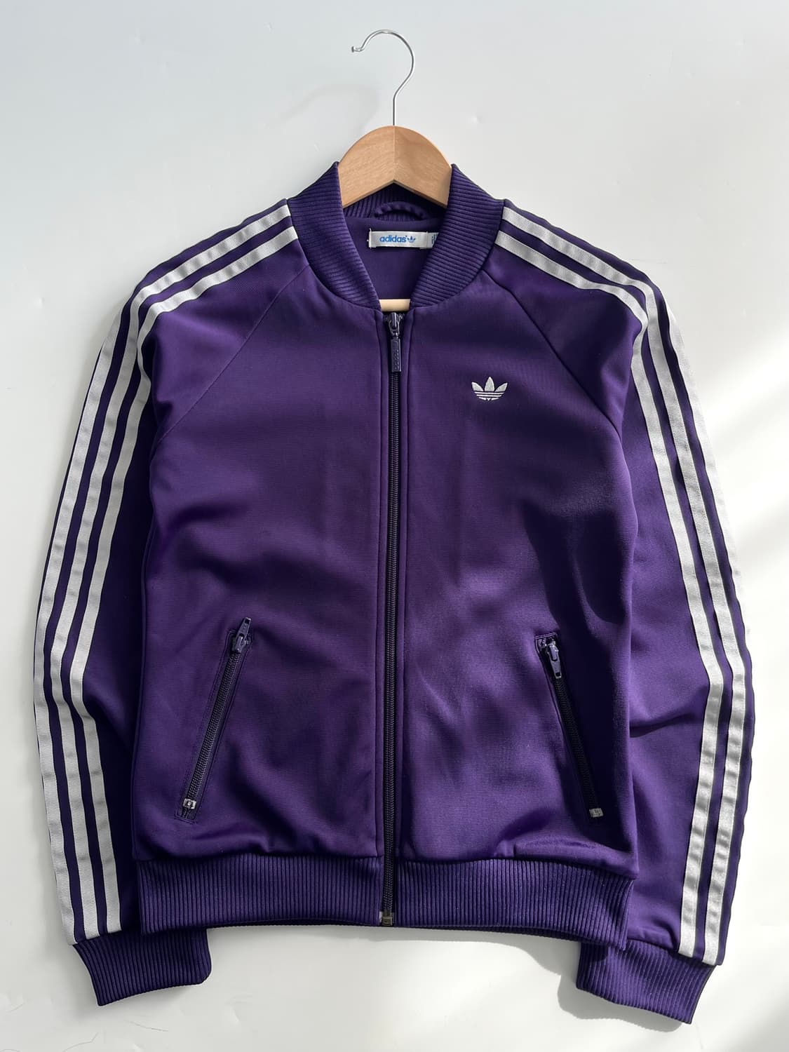 Adidas 아디다스 퍼플-그레이 배색 파이어버드 우먼 트랙탑 상품이미지3