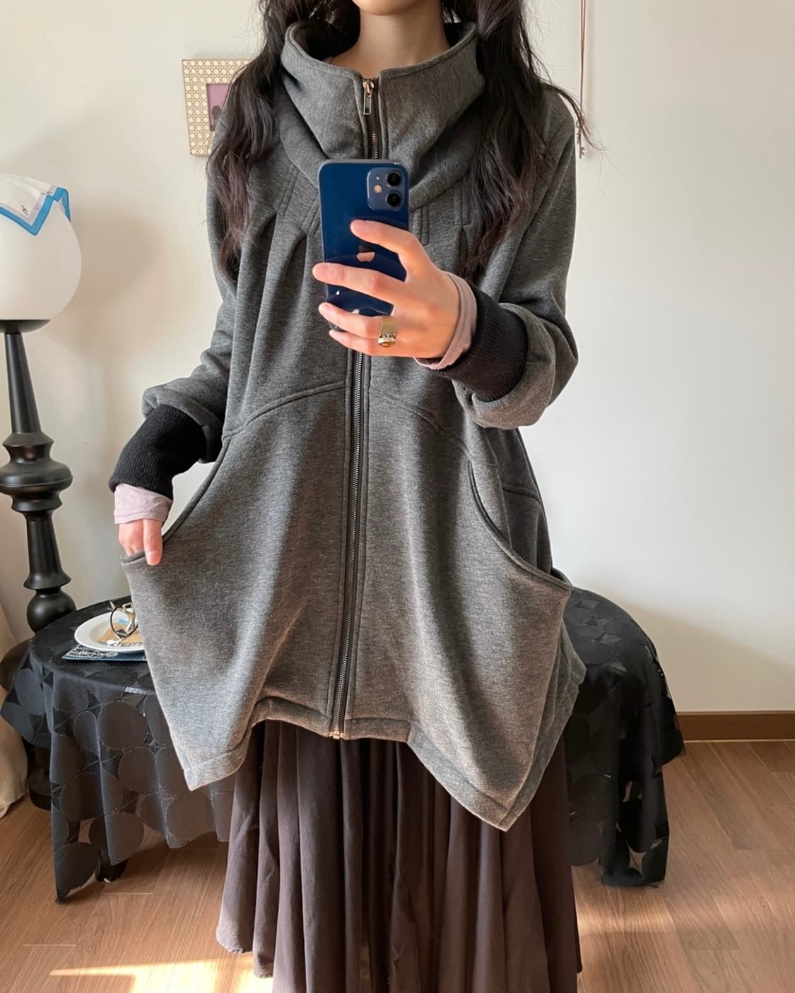 wide half neck zip-up 상품이미지2