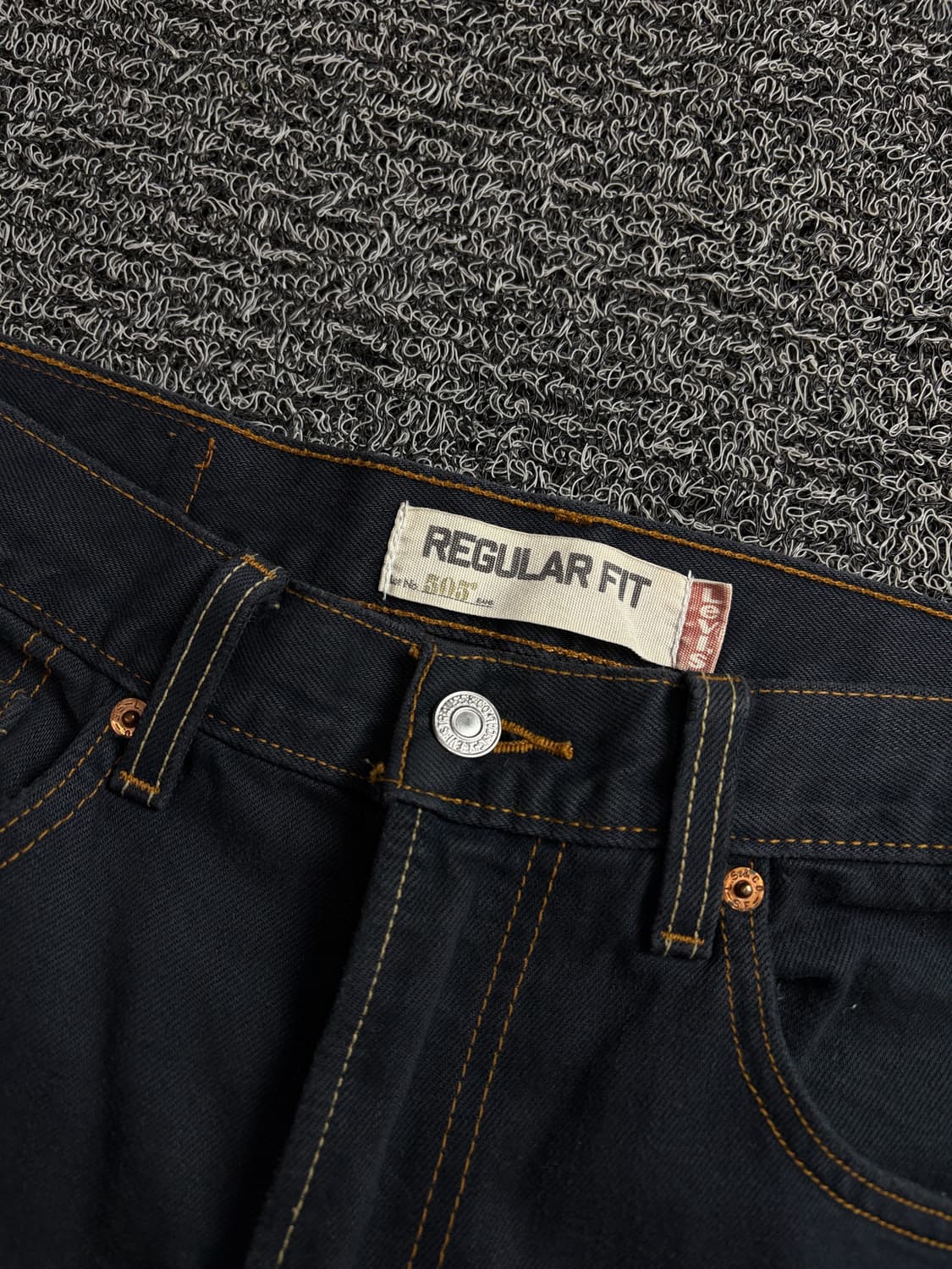 리바이스 505 레귤러핏 블랙 데님 팬츠 1771 상품이미지3