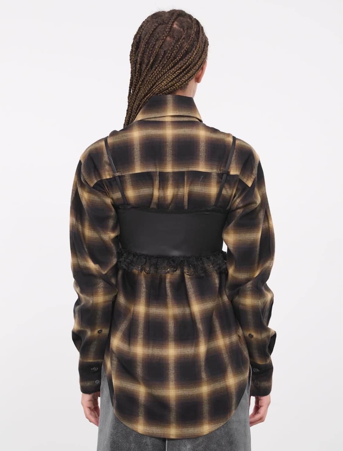 바퀘라 란제리 버튼다운 레이어드 셔츠 상품이미지3