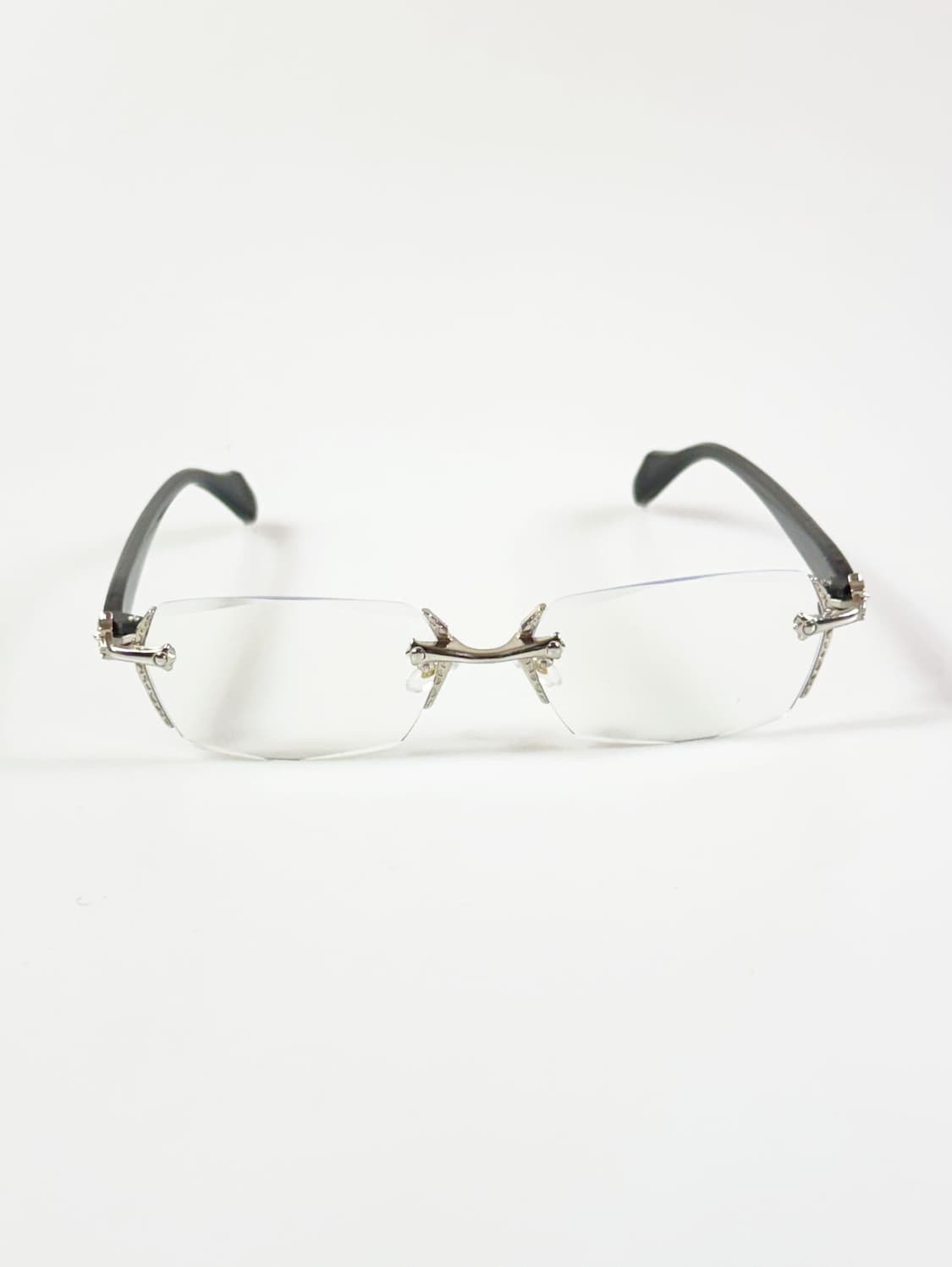 무테 슬림 스퀘어 메탈 프레임 빈티지 안경 상품이미지2