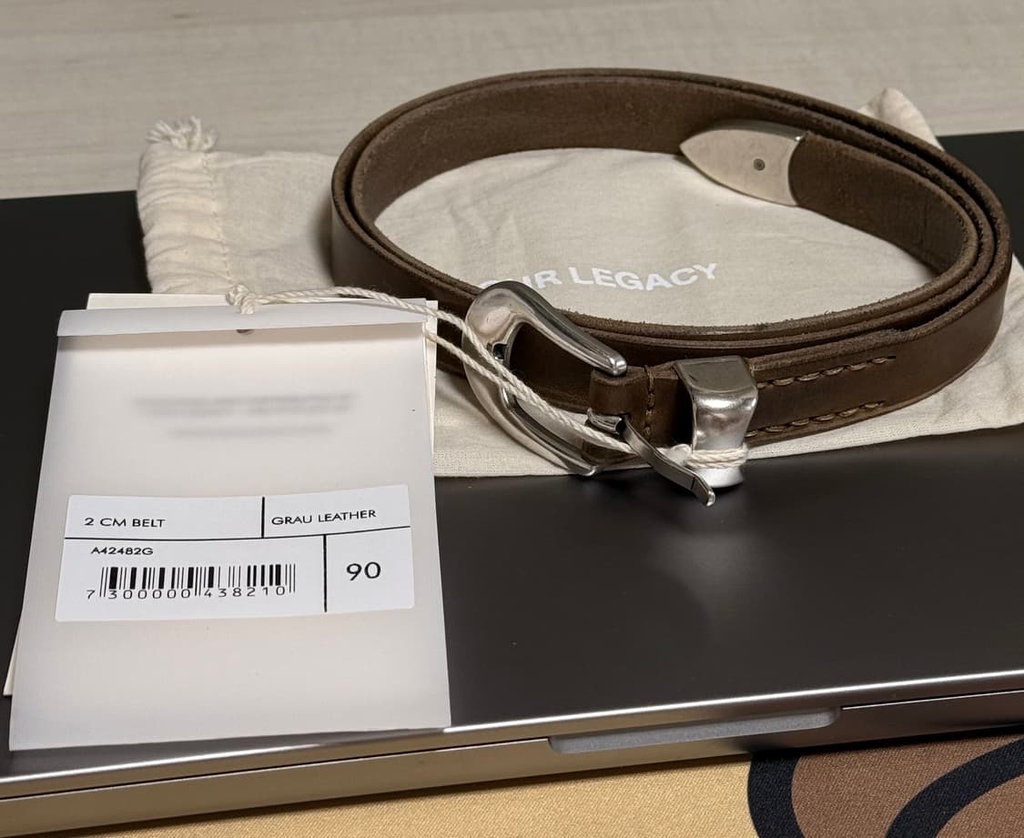 [90] 아워레가시 웨스턴 2cm 벨트 grau leather 상품이미지1