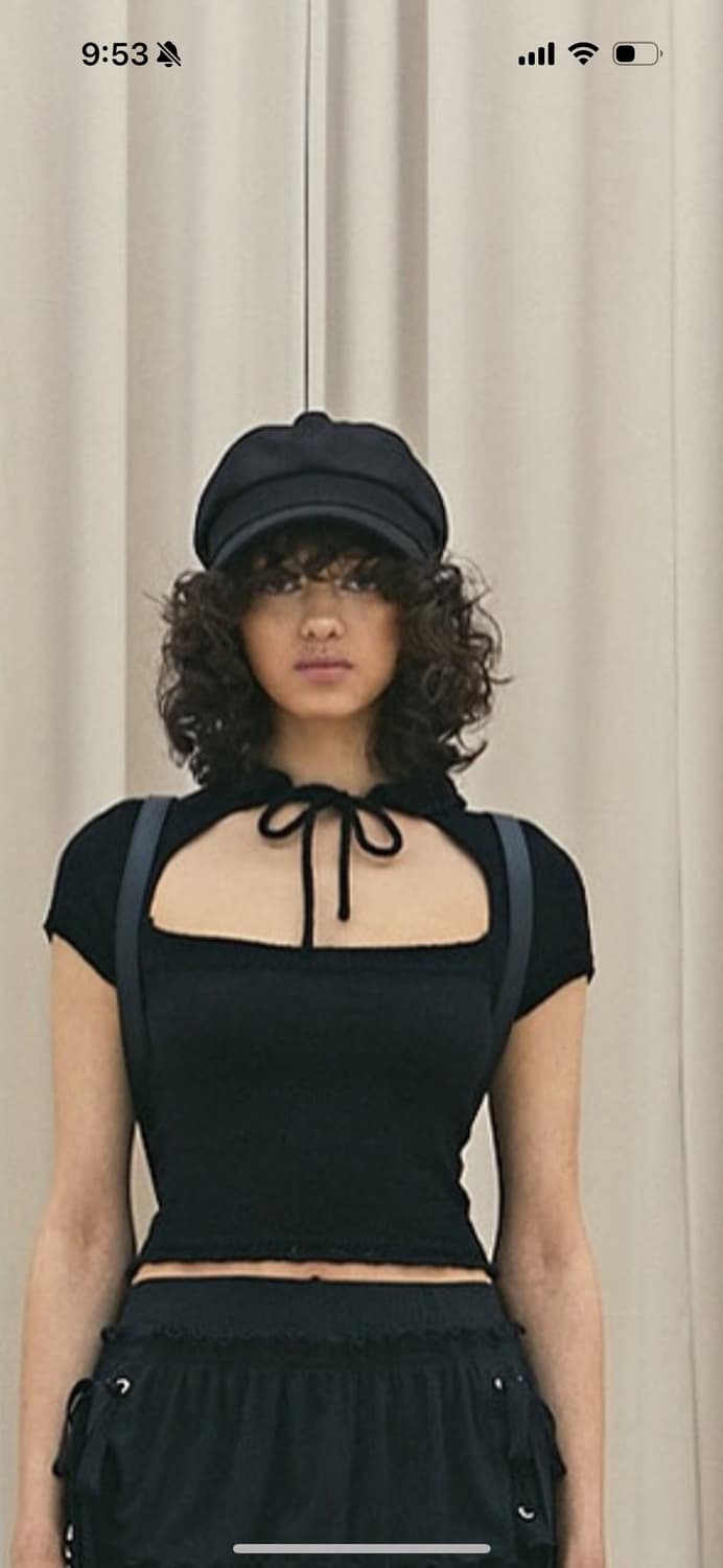 쓰리타임즈 코튼 로고 뉴스보이 캡 상품이미지2