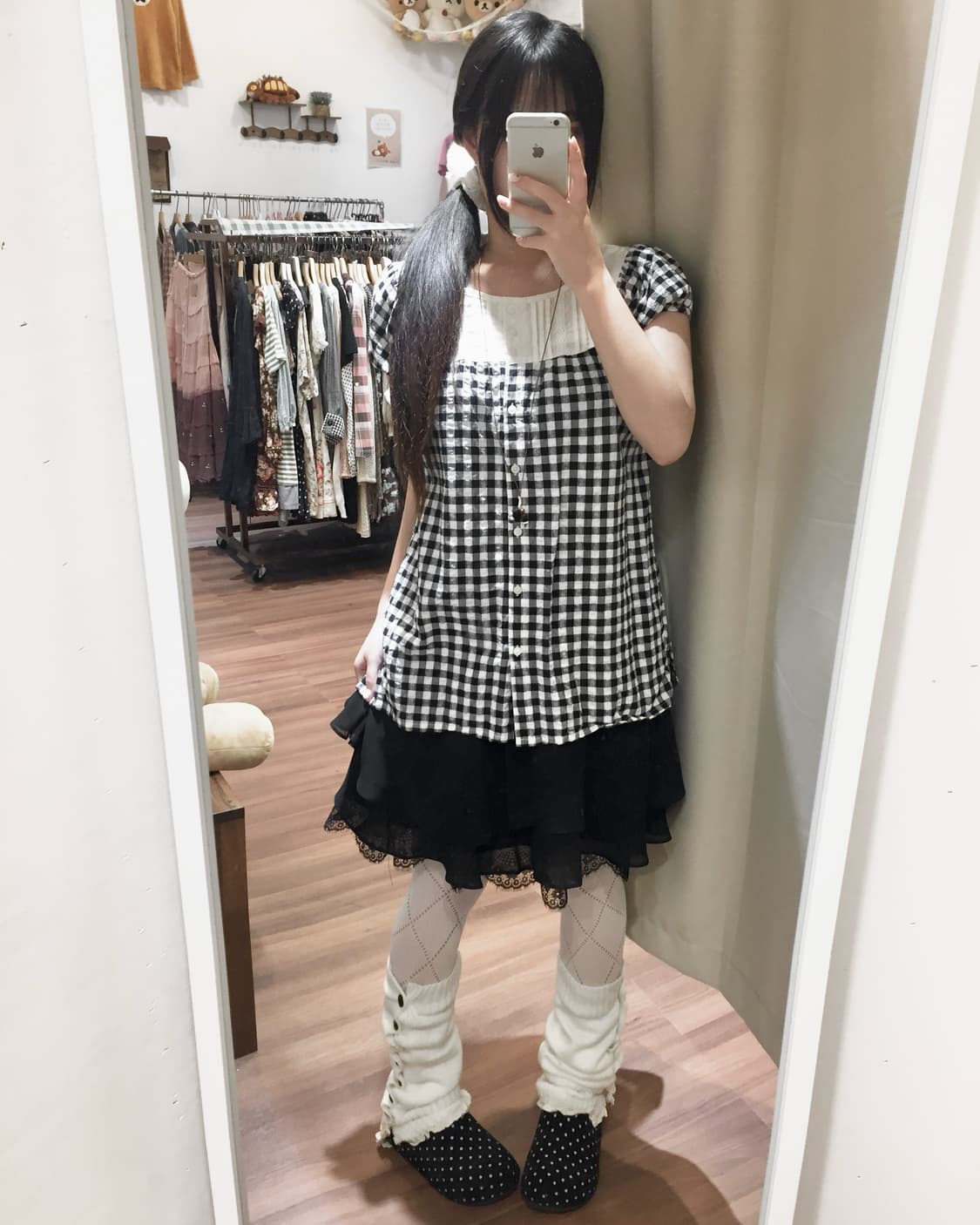 깜냥이 체크 블라우스 🐈‍⬛🐾 상품이미지1