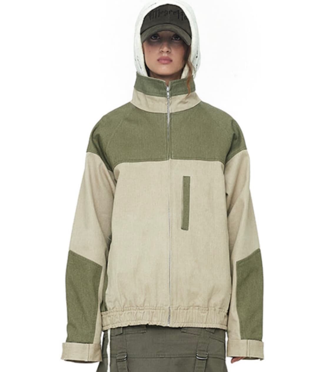 세릭 콘트라스트 트랙 점퍼 베이지 2사이즈 상품이미지5