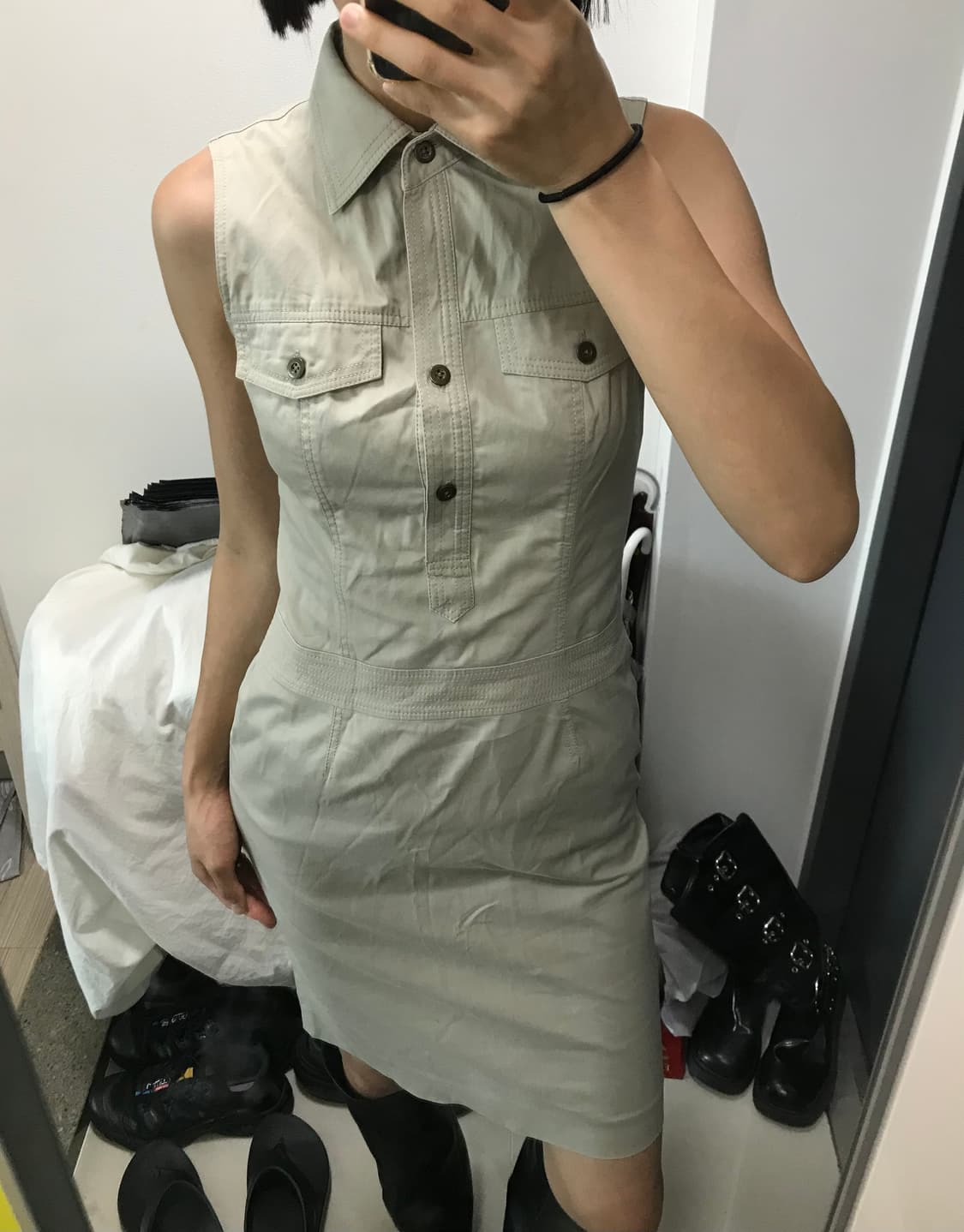 빈티지 코튼 카라 나시원피스 상품이미지6