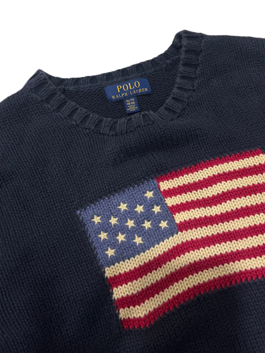 폴로 랄프로렌 성조기 네이비 코튼 니트 스웨터 상품이미지2