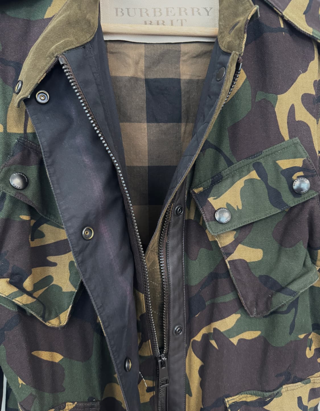 BURBERRY BRIT 버버리 브릿 카모플라주 패턴 벨티드 코트 40 상품이미지5