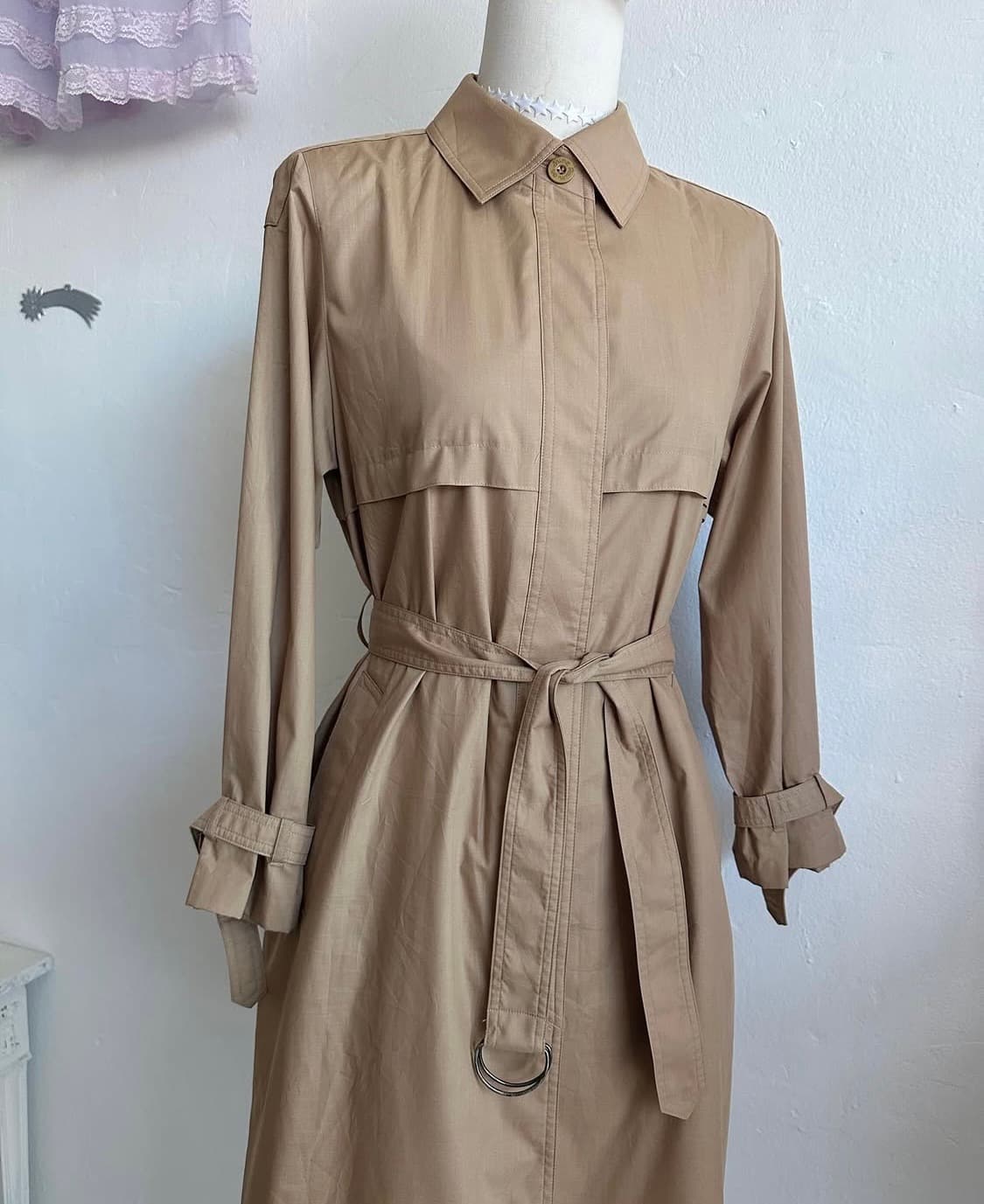 SANYO vintage brown cotton trench coat 상품이미지3