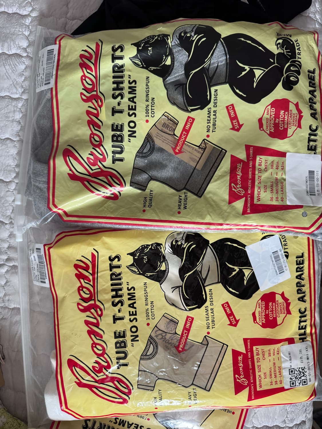 브론슨 튜블라 티셔츠 멜란지그레이, 화이트 XXL   상품이미지1