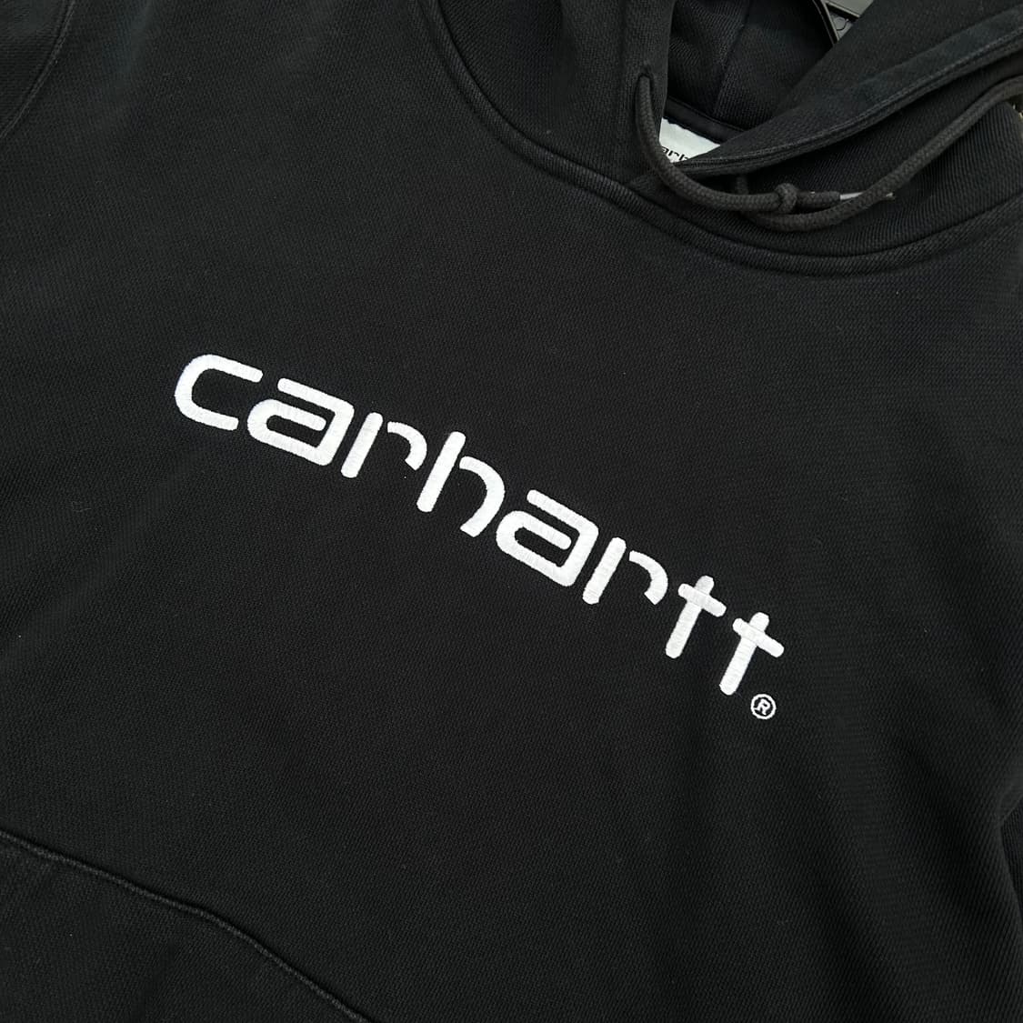 칼하트 스펠로고 블랙 후드티 상품이미지4