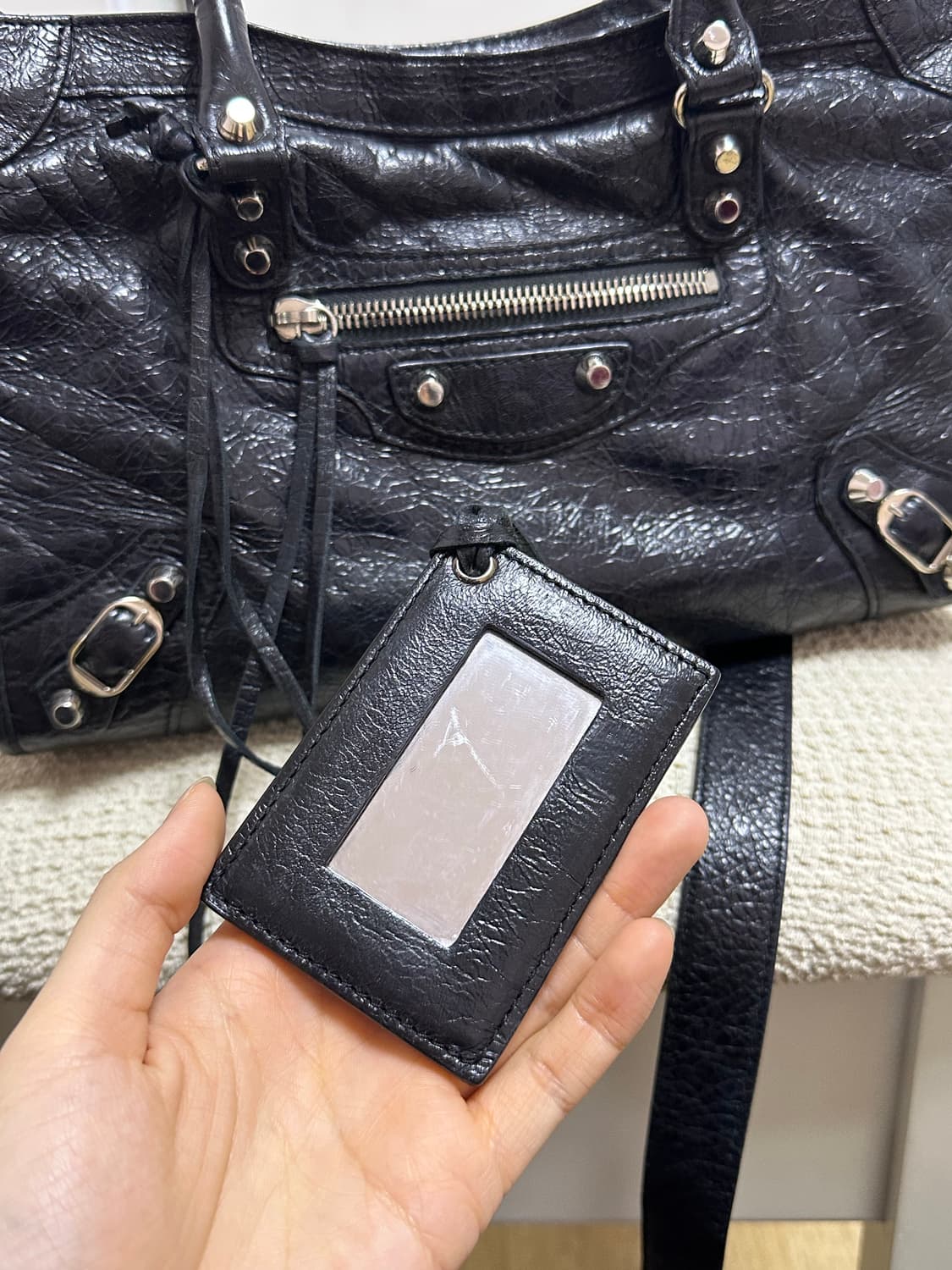 (거울O) 발렌시아가 시티모터백 스몰 블랙 은장 상품이미지3