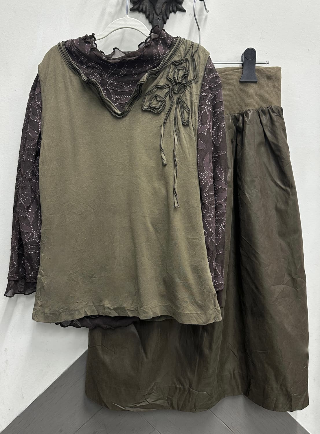 🤎하구미의 플라워 그런지 코디세트🤎브라운 히피 레이어드 일본 빈티지 상품이미지2