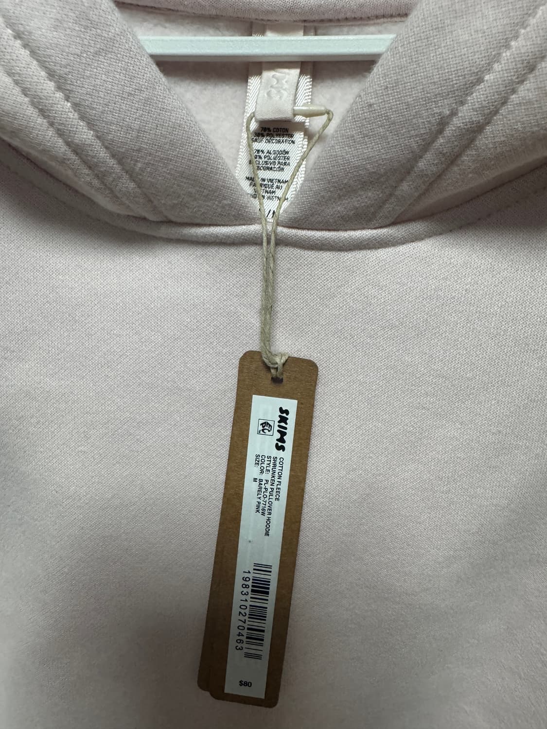 Skims 스킴스 크롭후드 barely pink M 상품이미지4