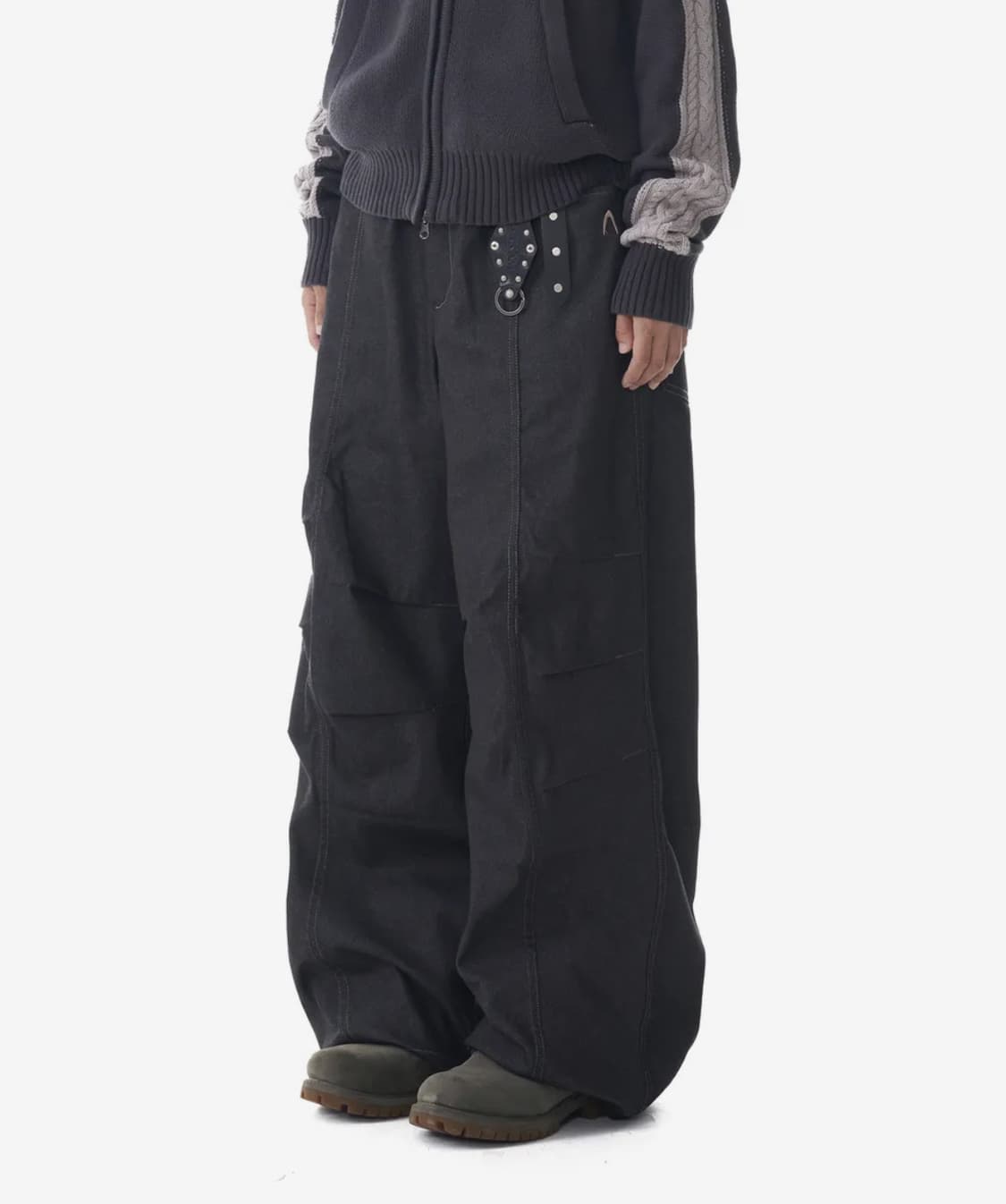 아캄 98 핀턱 데님 팬츠 바지 Pin-tuck Pants 블랙 상품이미지2