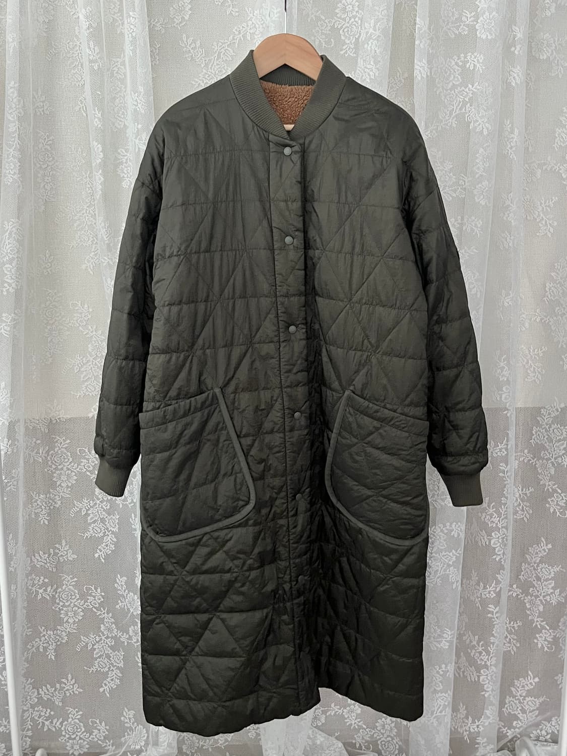 90) 코오롱 키퍼 롱 리버시블 자켓 카키 브라운 상품이미지1