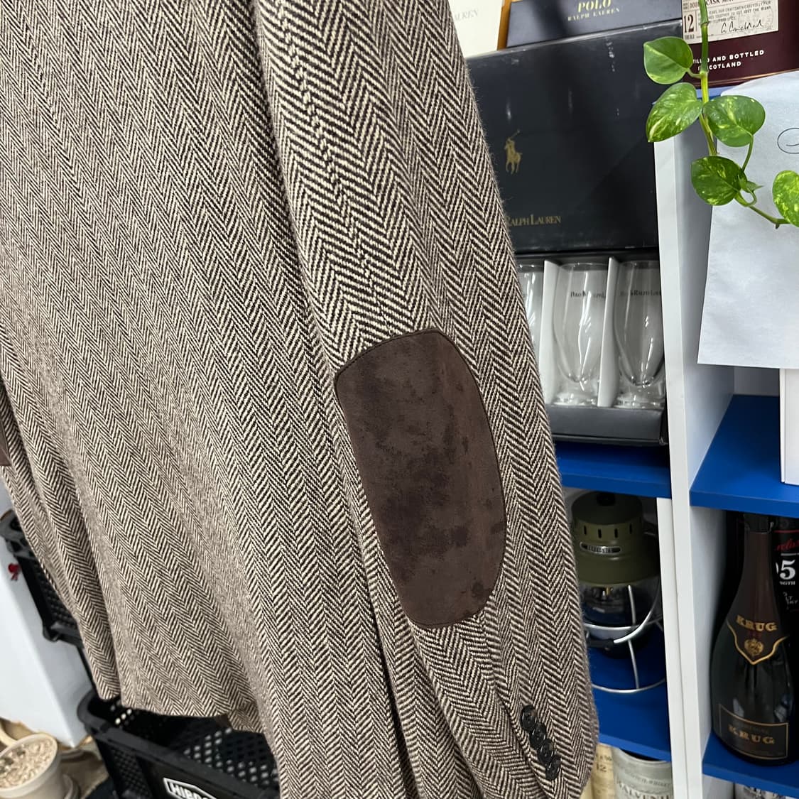 폴로랄프로렌 RL-67 헤링본 스웨이드 엘보우 패치 블레이져 M 상품이미지4