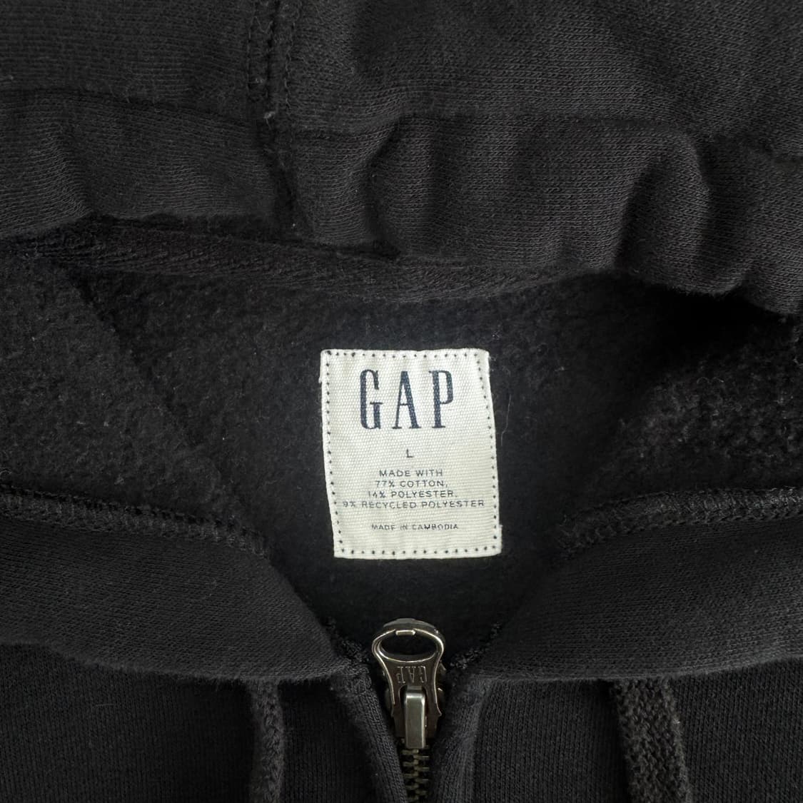 Gap 갭 그레이 로고 블랙 후드집업 상품이미지5