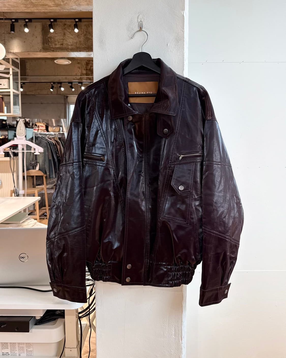 레지나 표 버건디 레이온 자켓  상품이미지2