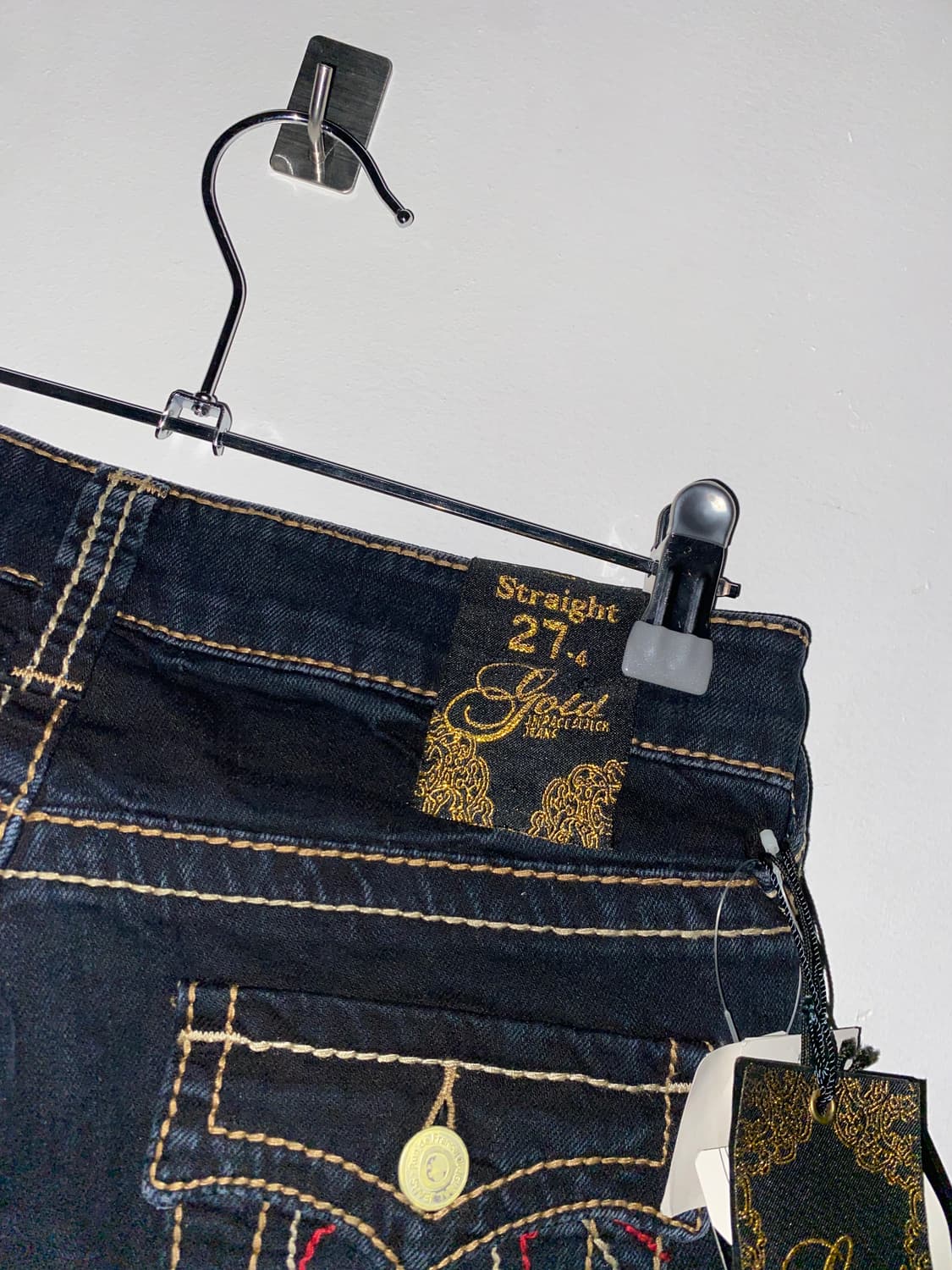 ꒰ঌ y2k 갸루 골드 데님 팬츠 ໒꒱ 상품이미지5