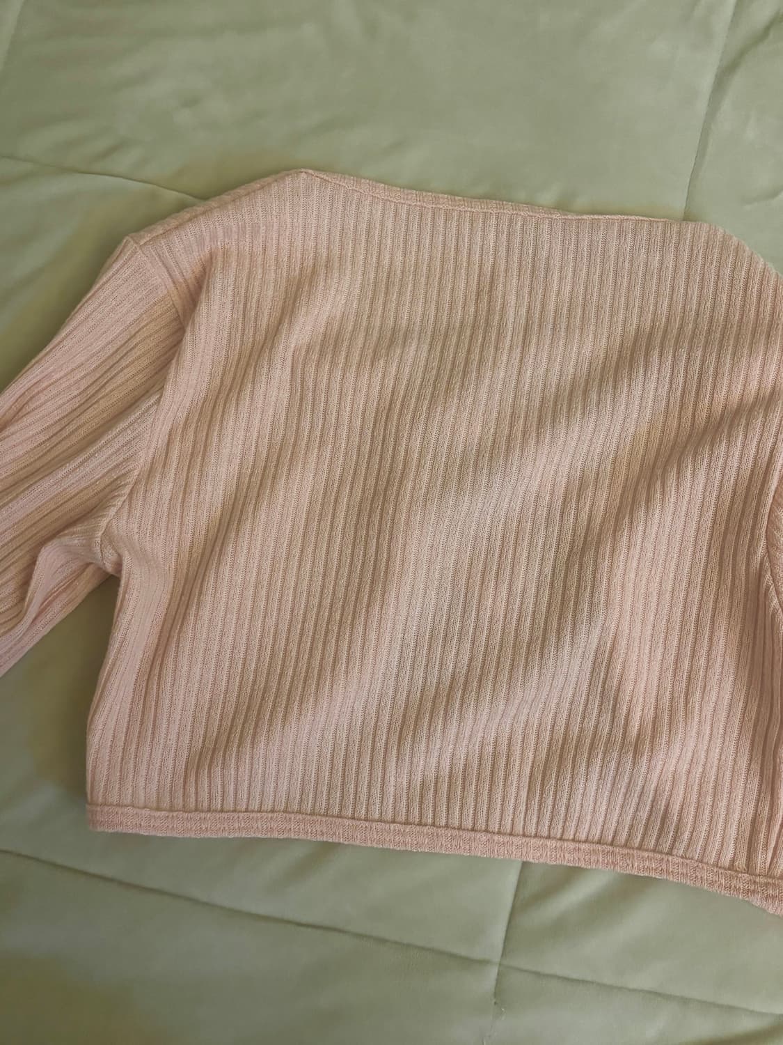 핑크 리본 크롭 볼레로 가디건 상품이미지4