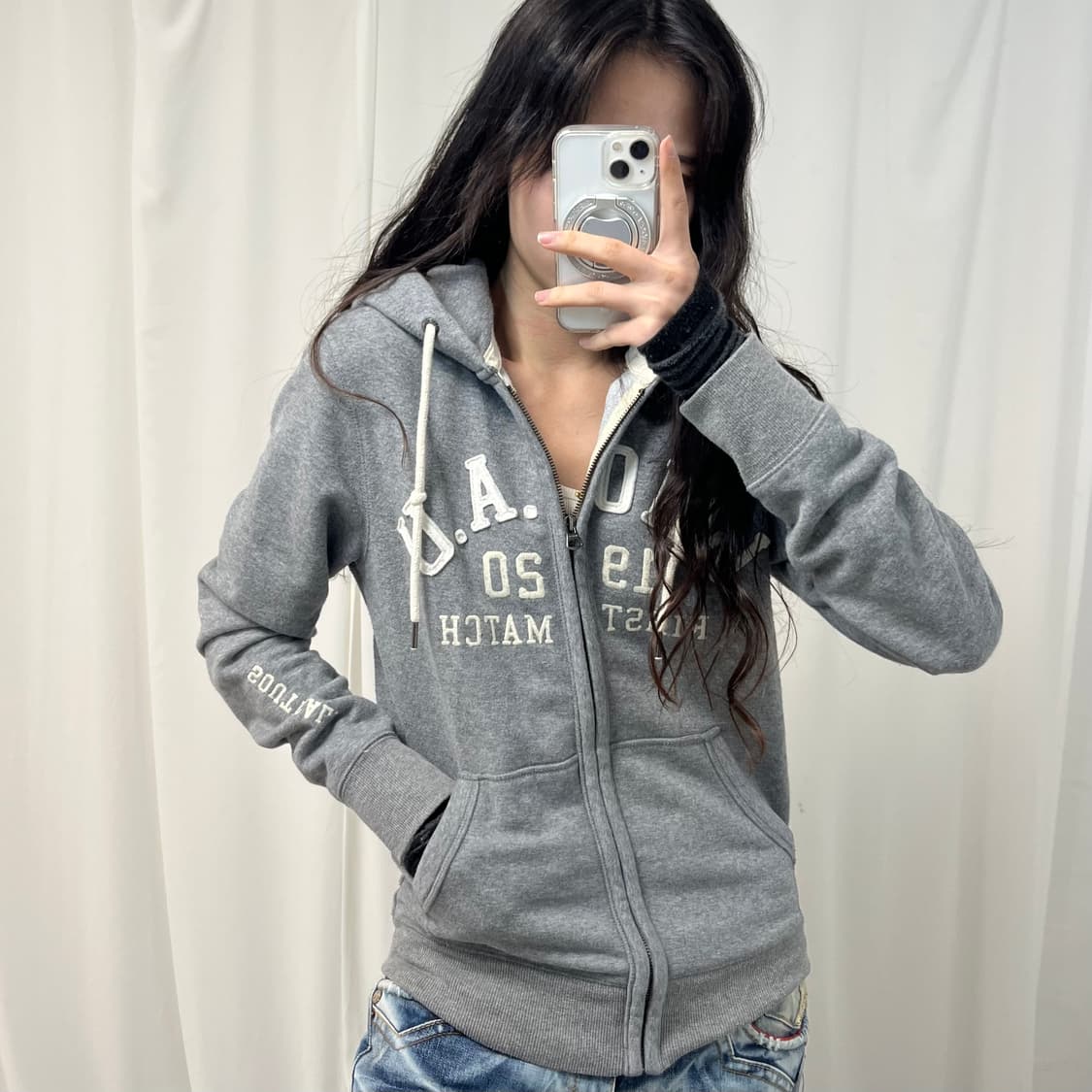 WHO.A.U Gray Hoodie Zip-up 상품이미지1