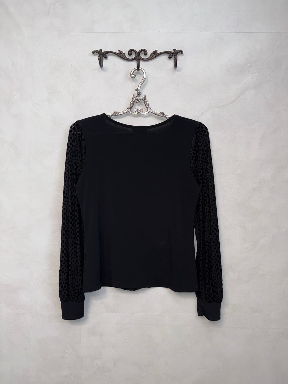 Black oriental mesh dot point sleeve bl 상품이미지3