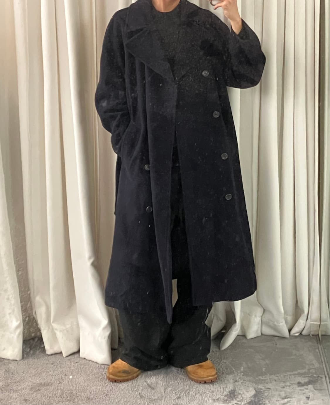  휴고 보스 네이비 버진 울 더블 브레스티드 롱코트  상품이미지9