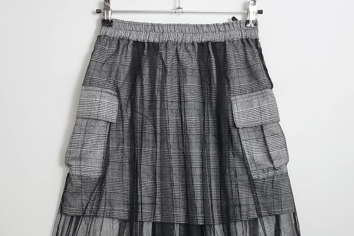 JPN 체크 레이어드 스커트  상품이미지3