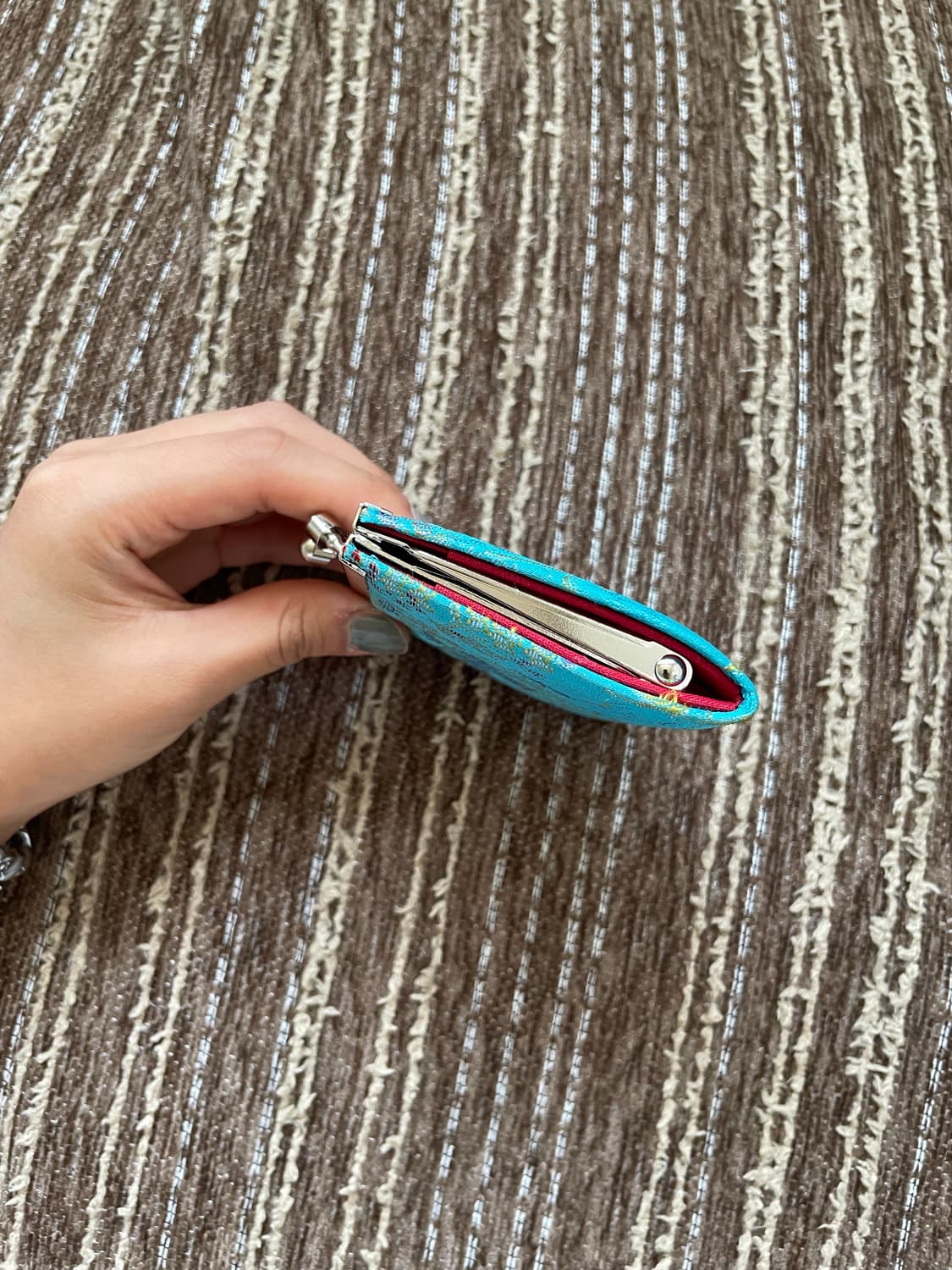 Oriental Blue Satin Pocket Wallet 상품이미지3