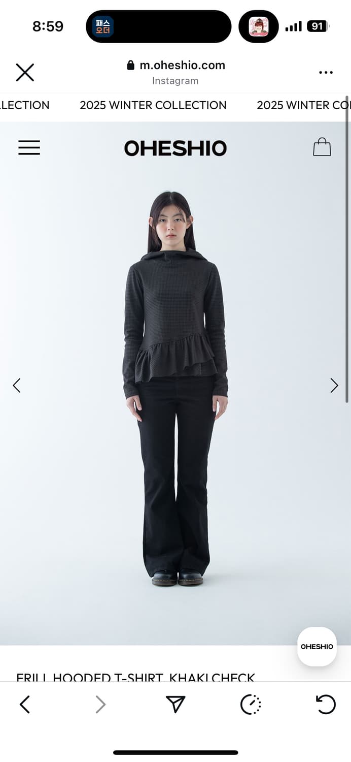 오헤시오 체크 후드 티셔츠  상품이미지3