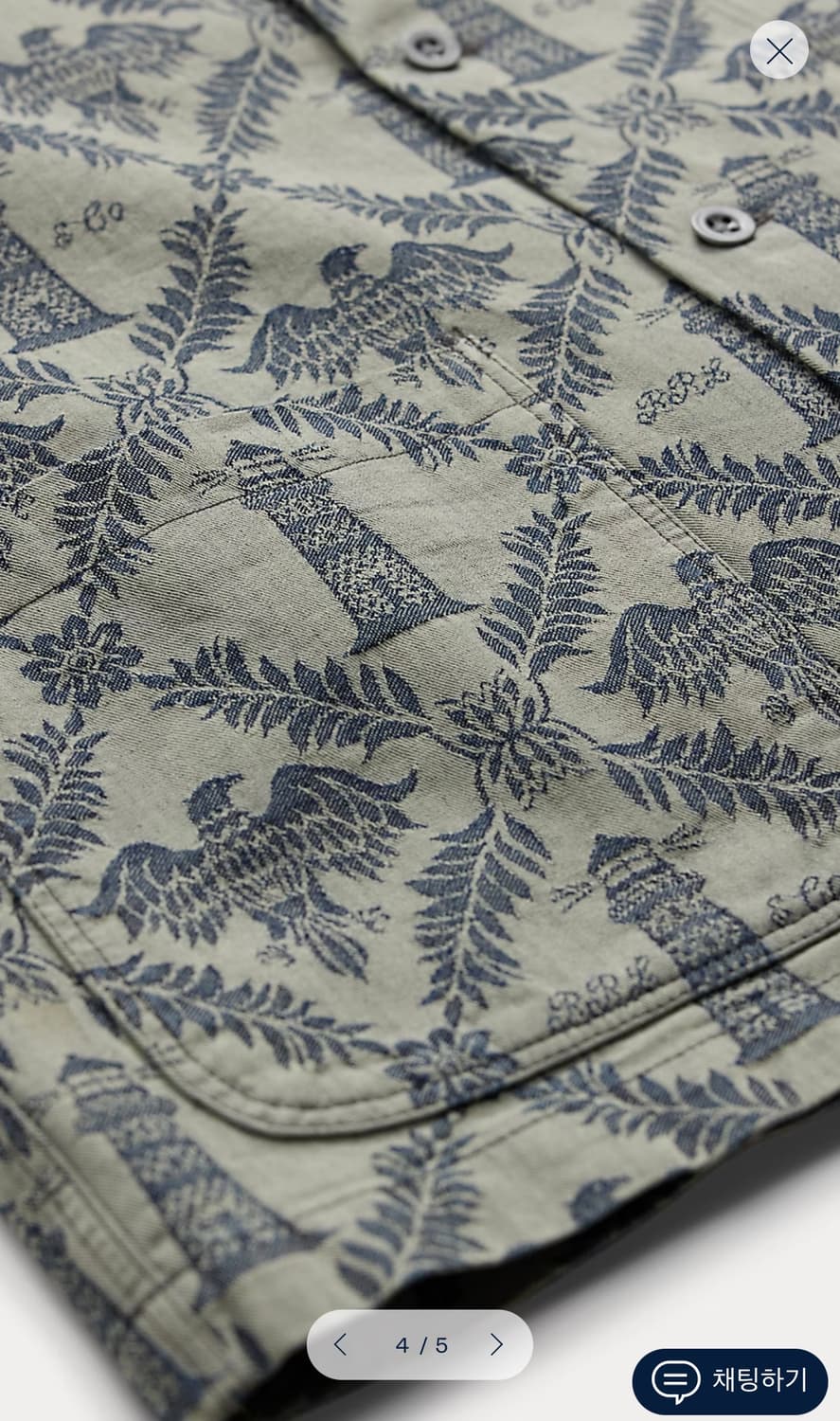 RRL 인디고 자카드 데님 캠프셔츠 L 새상품 상품이미지4