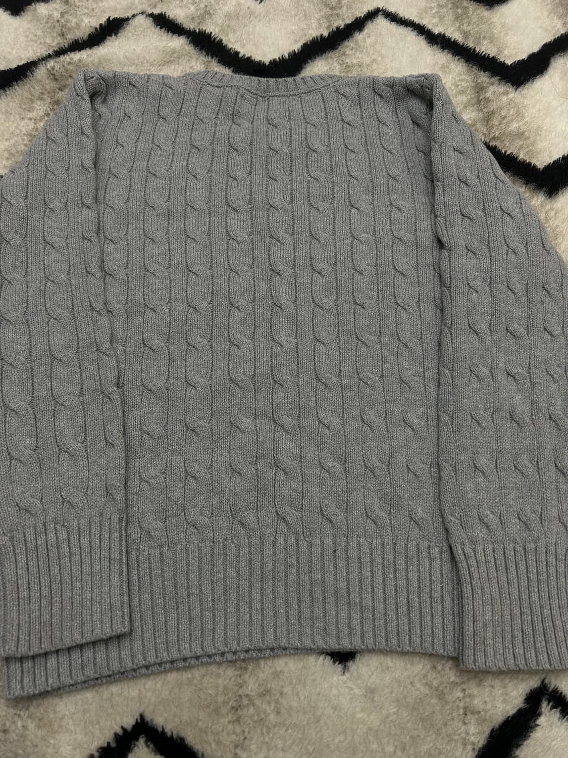 [여성S]폴로랄프로렌 라운드 꽈배기 니트/그레이 상품이미지4