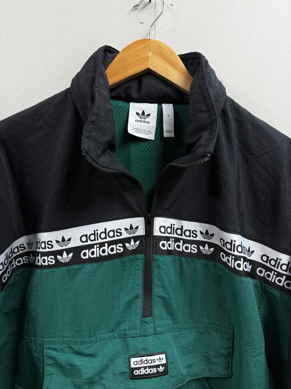 남성 S (90~95) / 아디다스 아노락 바람막이 그린/블랙 상품이미지4