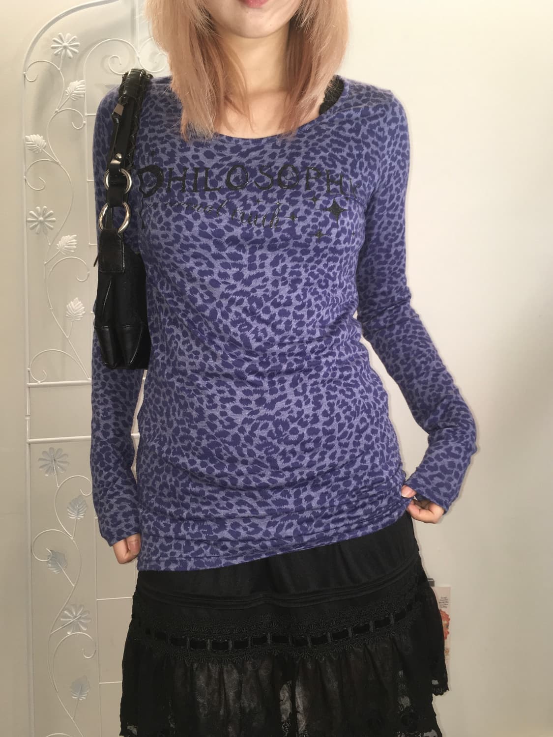 jpn vintage purple glitter leopard long  상품이미지3