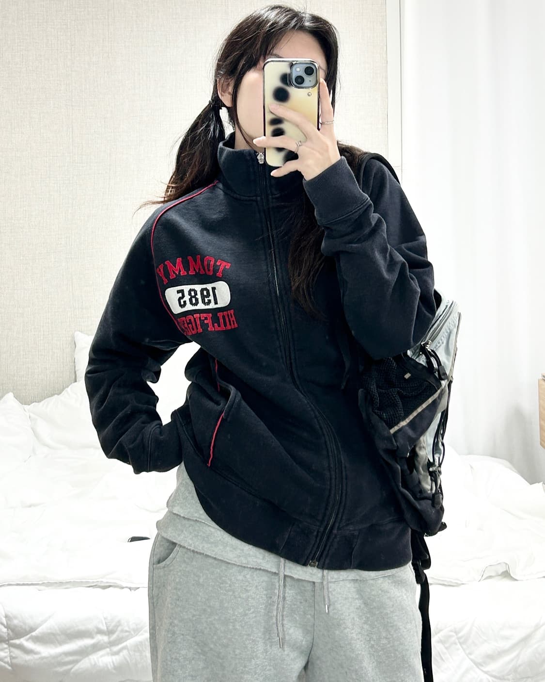 타미힐피거 블랙 코튼집업 상품이미지2