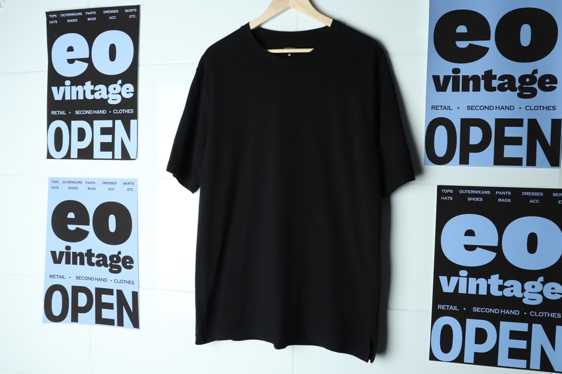 (L-XL) 무신사 스탠다드 반팔 티셔츠 블랙 무지 박시-H33332 상품이미지2