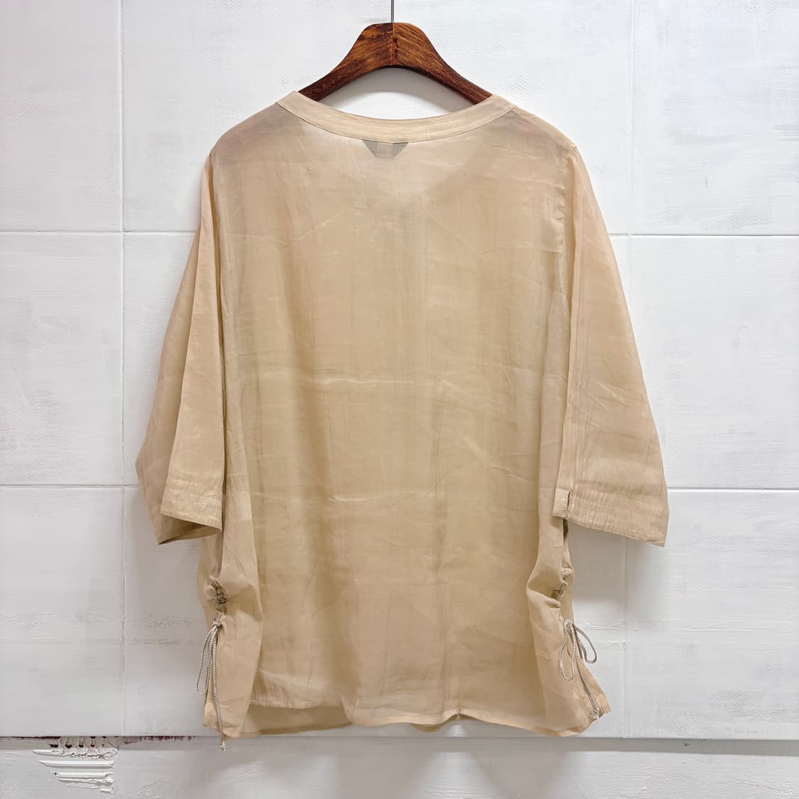 시스루 오간자 리본 클래식 모리걸 페어리 블라우스 JPN 상품이미지5