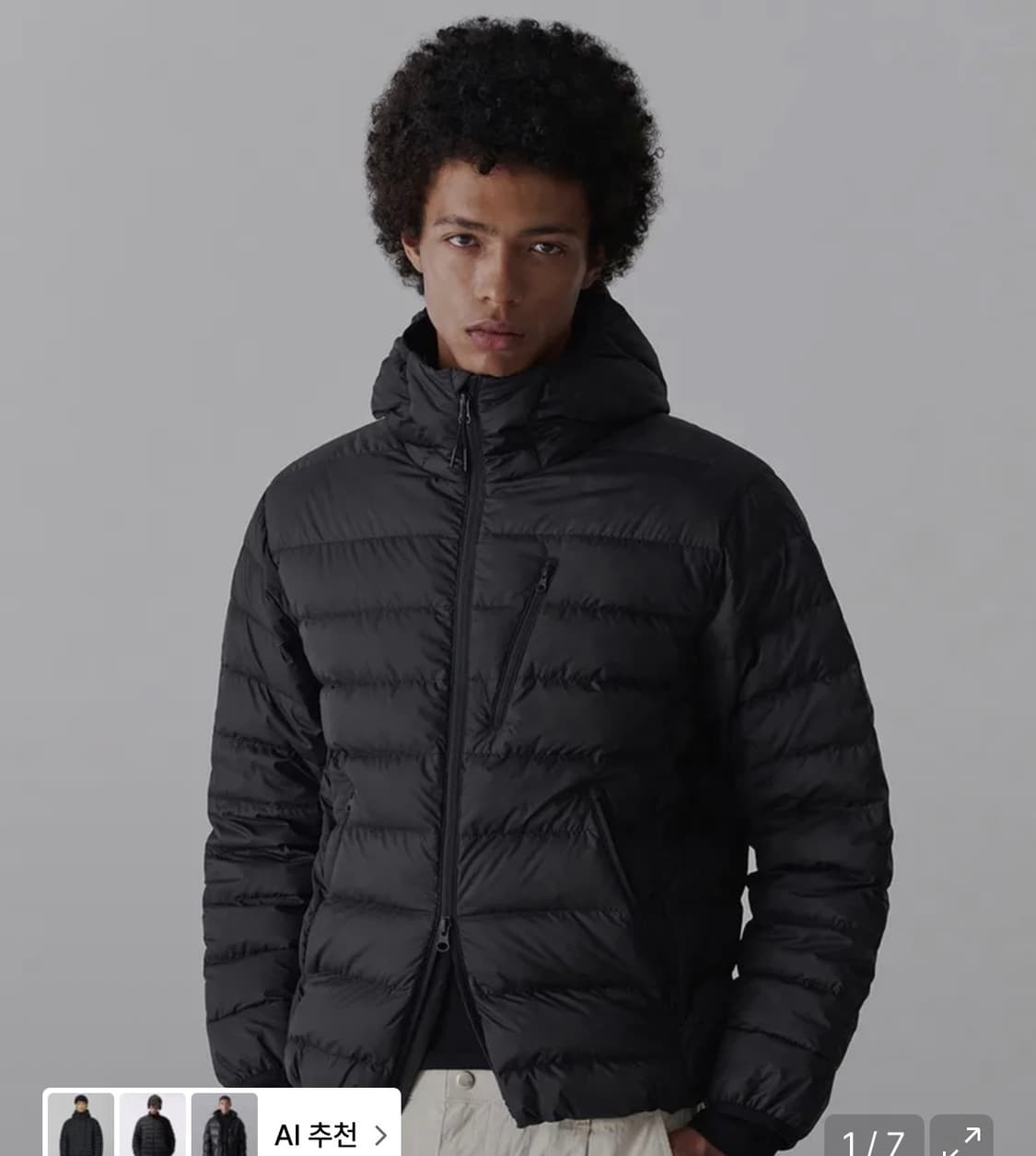 무신사 스탠다드 경량패딩 블랙 무탠다드 상품이미지1