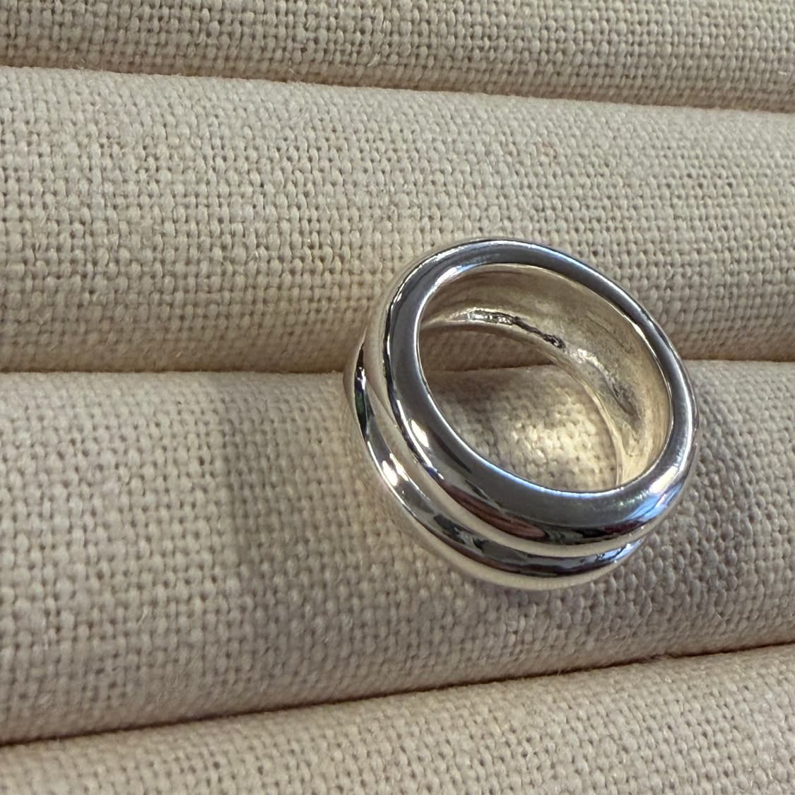 새상품 여성 신주 은도금 두줄링 반지 상품이미지2