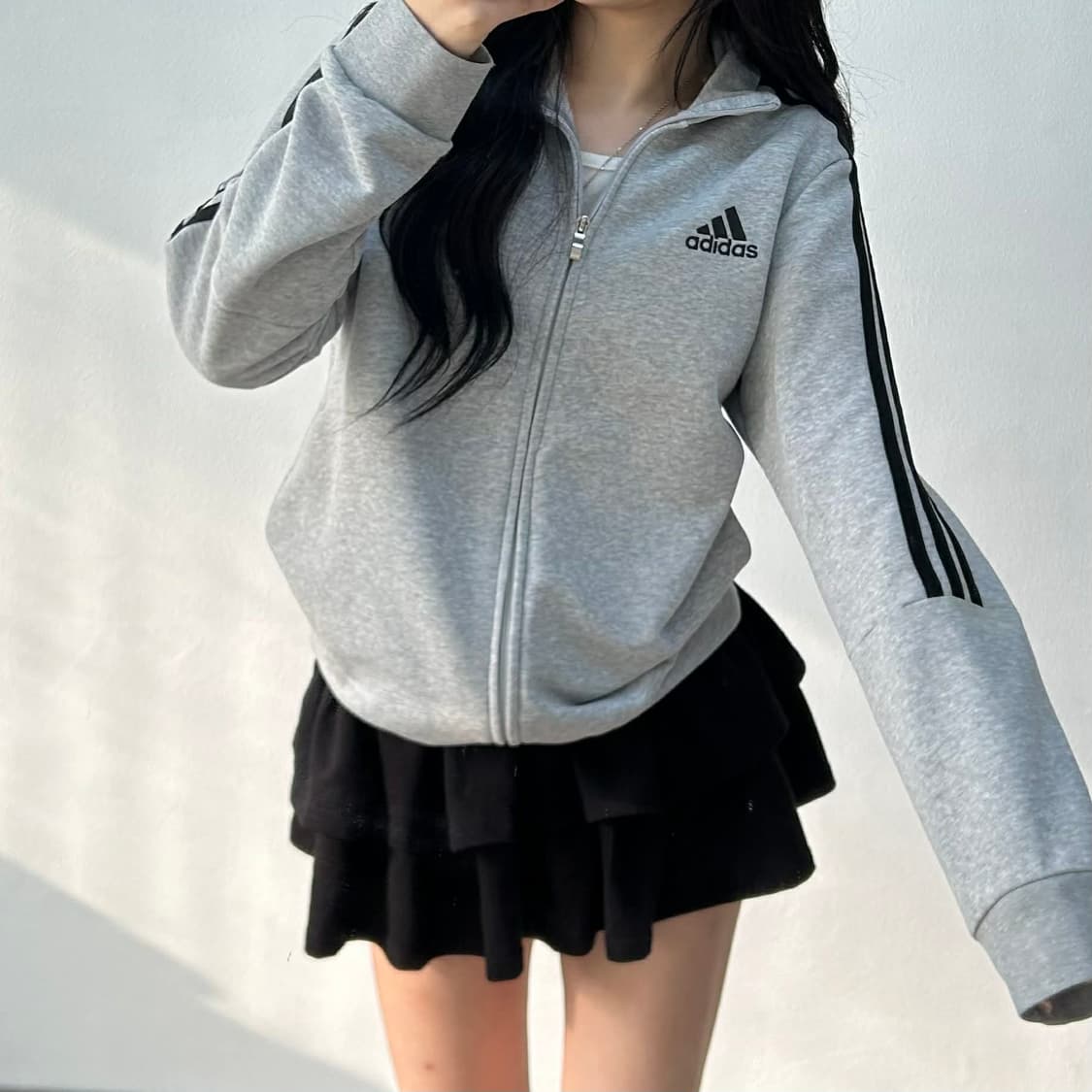 아디다스 핀터깔 그레이 스웻 대장급 코튼 트랙탑 희귀져지(L) 상품이미지1