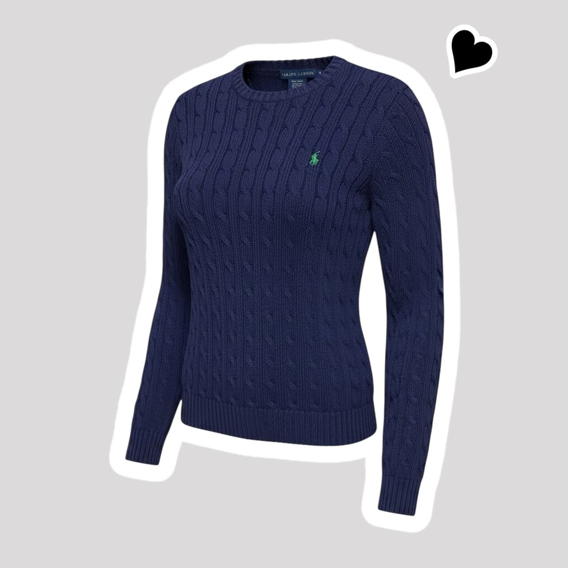 여성 폴로 랄프로렌 네이비 꽈배기 니트 상품이미지1