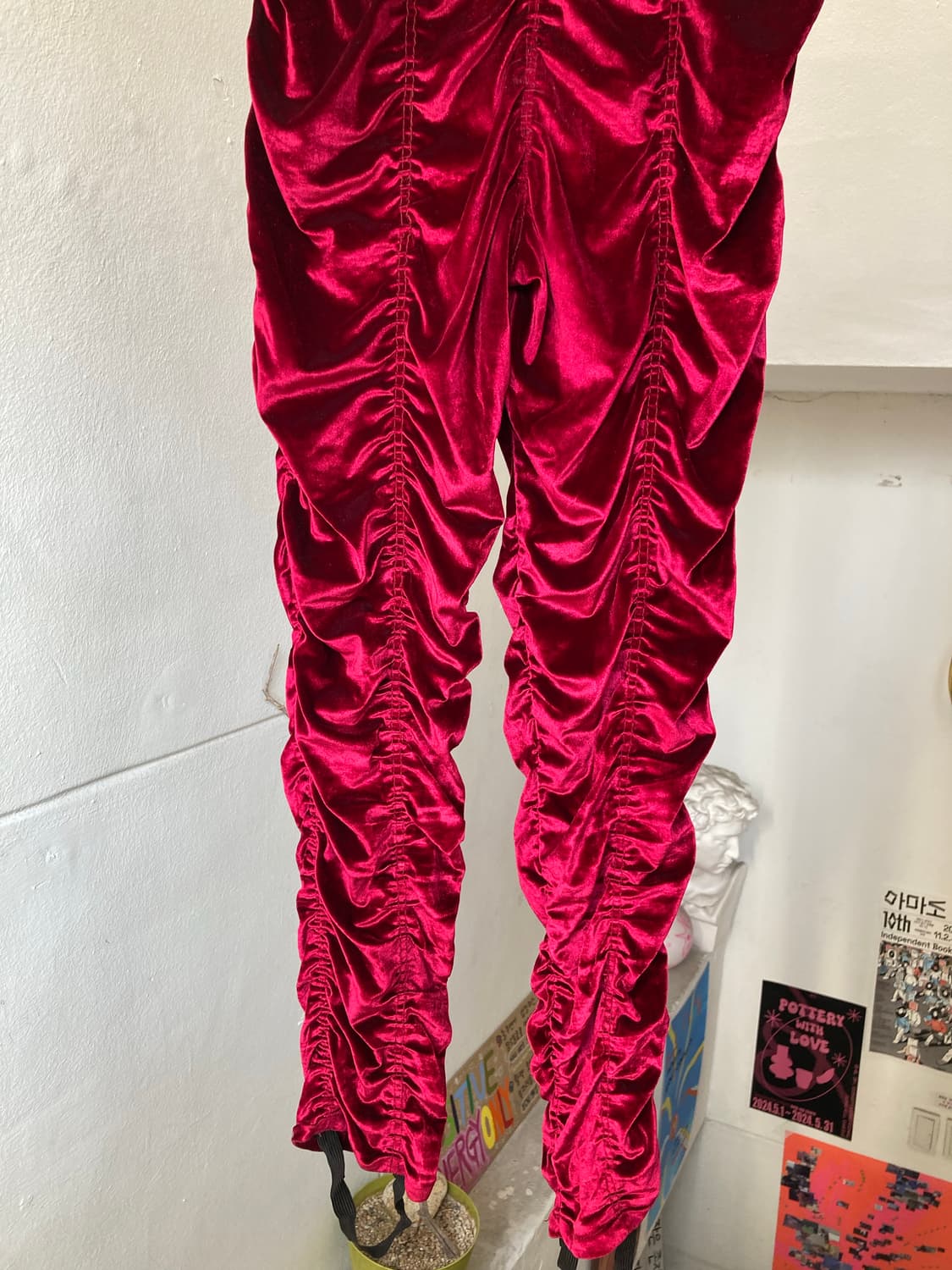 레드 벨벳 셔링 팬츠 상품이미지7