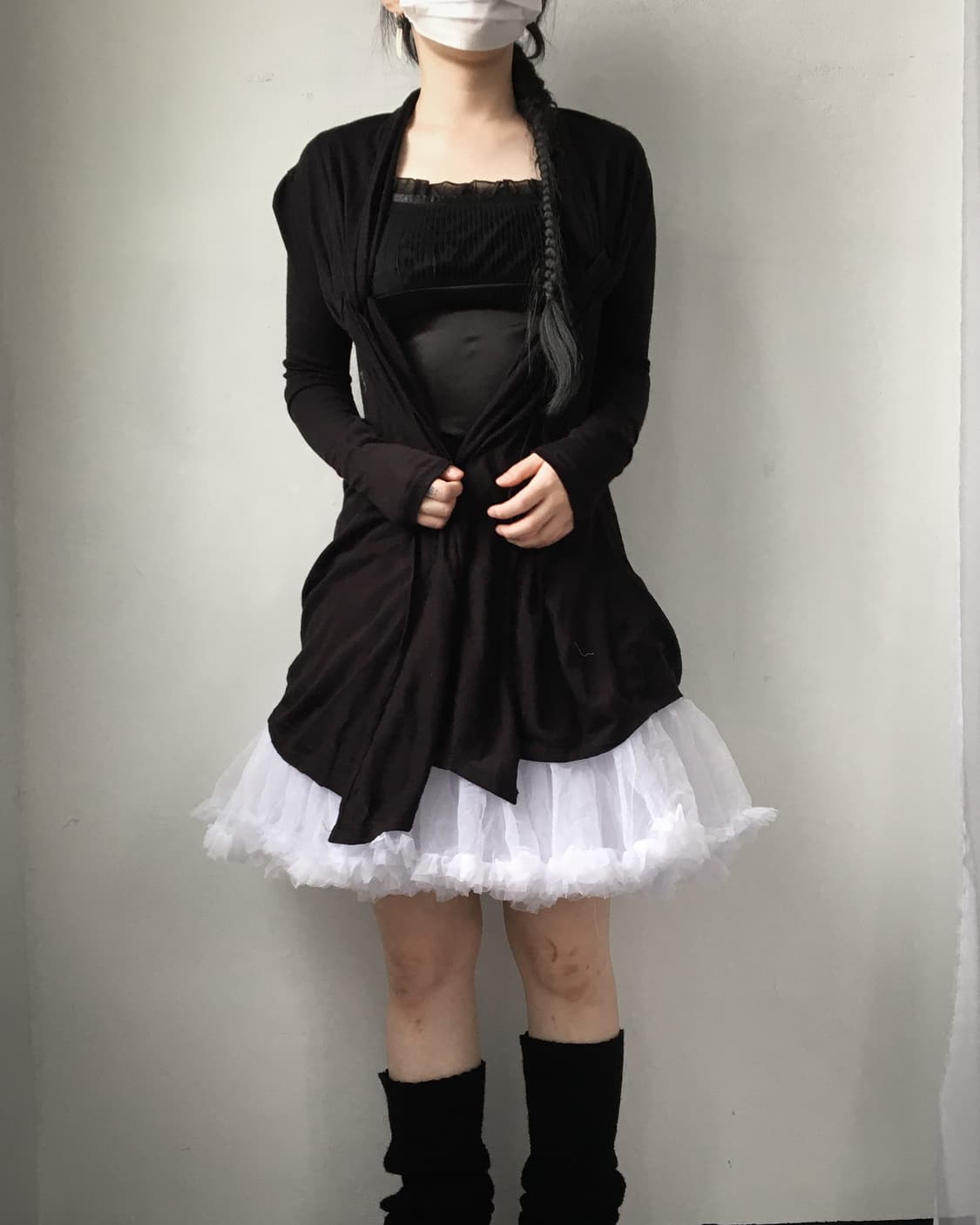 Drape point open knit cardigan 상품이미지1