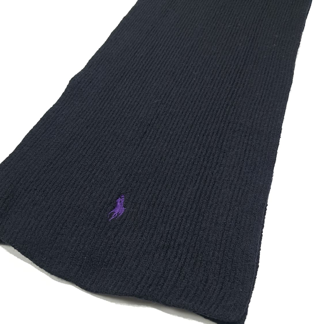 MX572 폴로 00s 울 리브드 퍼플 포니 블랙 머플러 목도리 상품이미지3